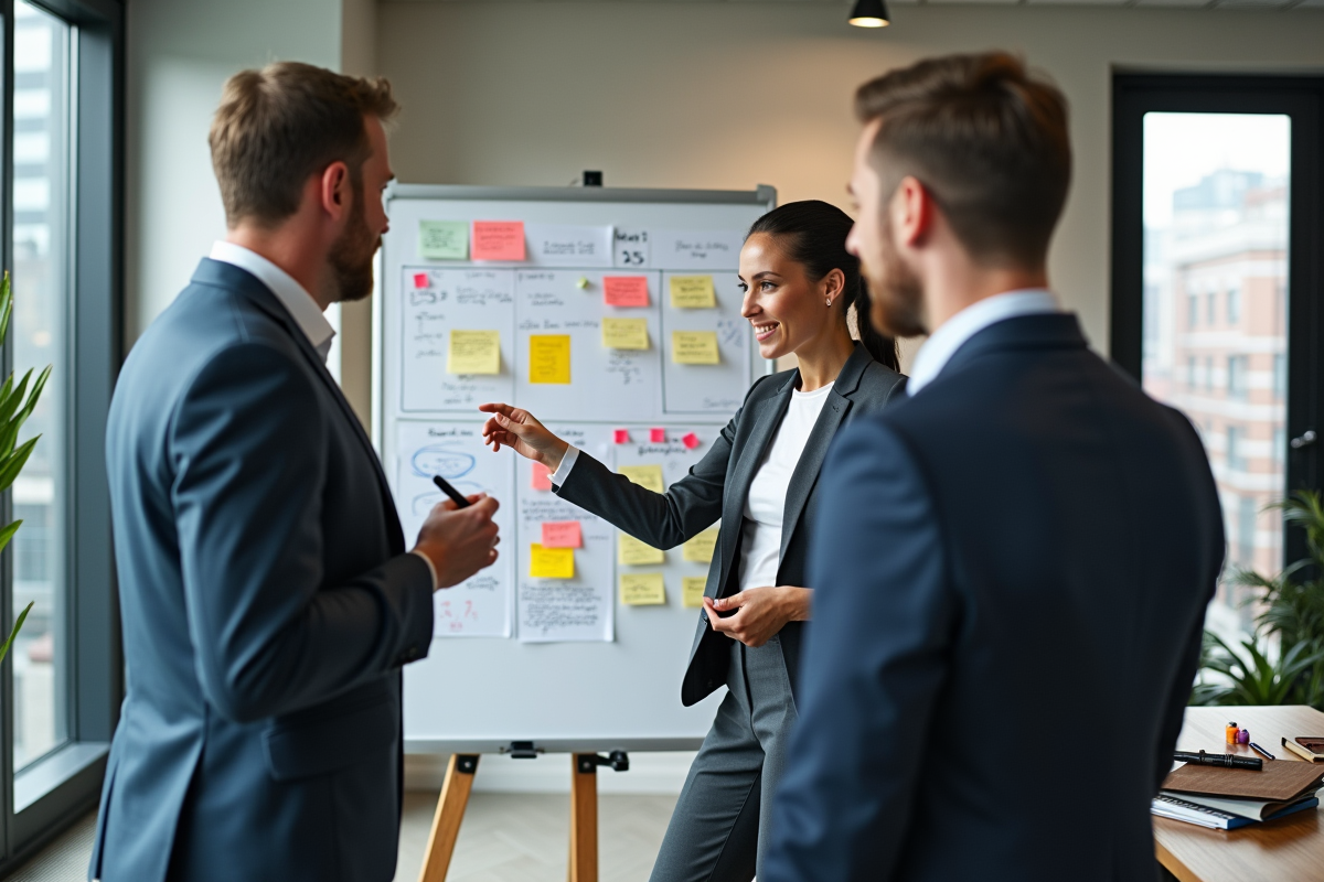 Groupe de collègues collaborant autour d